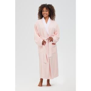 Monarch Microfiber Shawl Robe Lined in Plush Pale Pink Belted Size S NEW